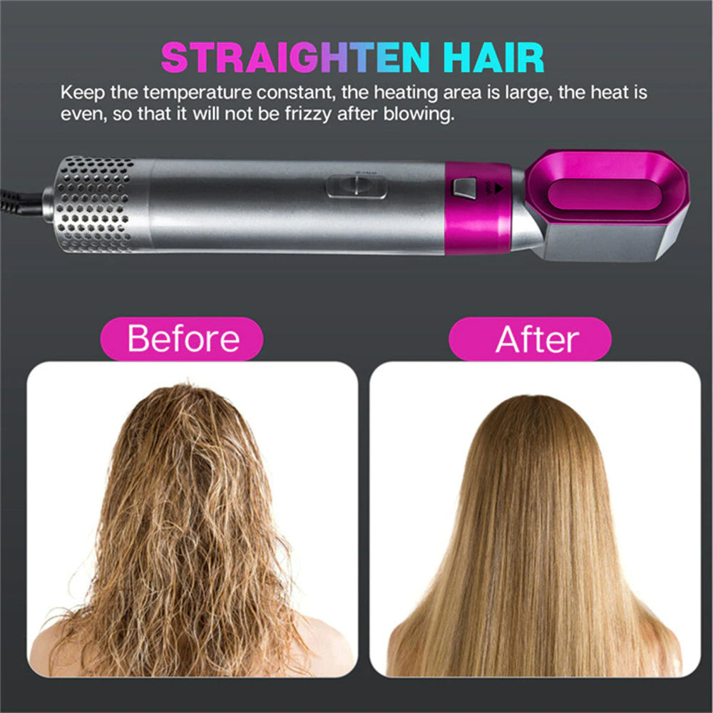 5 IN 1 HAIR DRYER HOT COMB SET HAIR CURLER WET DRY PROFESSIONAL CURLING IRON HAIR STRAIGHTENER STYLING In Stock
