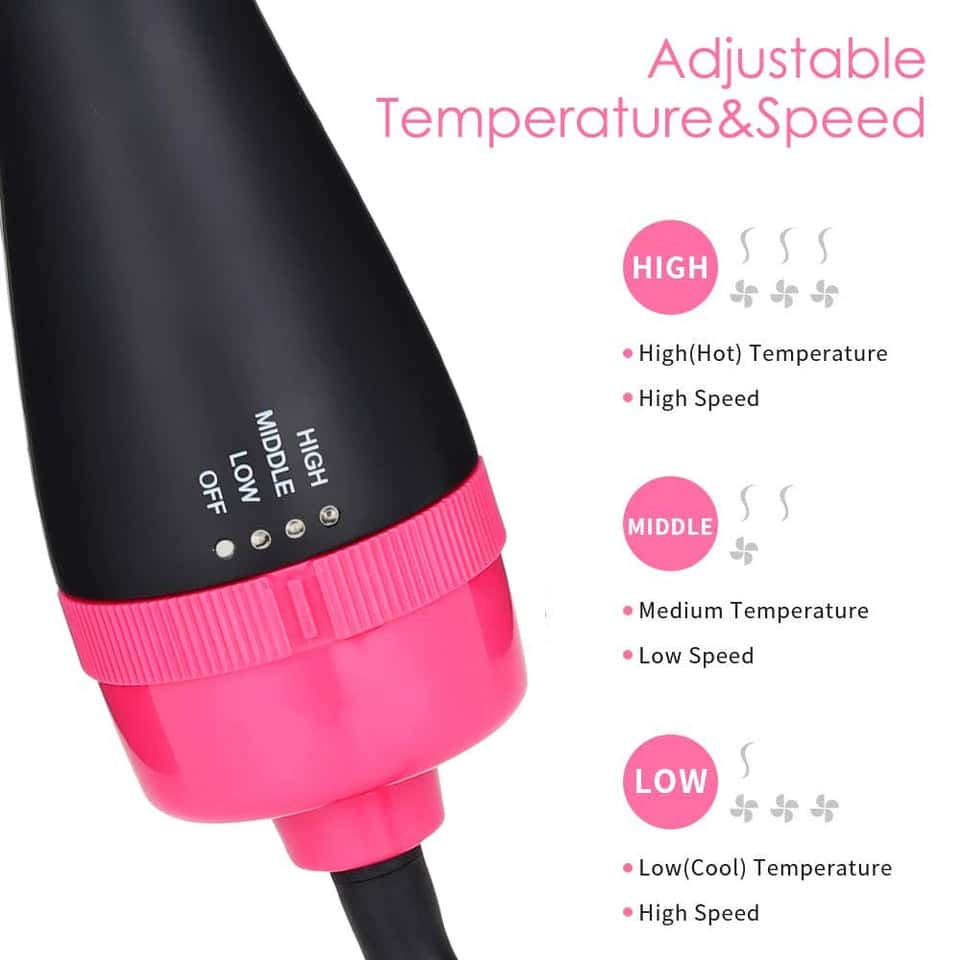 3 IN 1 HAIR DRY, STRAIGHTEN & CURL BRUSH For Women