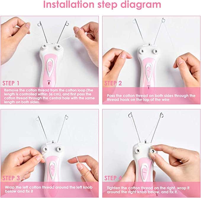 Electric Cordless Threading Easy-to-Use Hair Remover for Lips, Cheeks, Arms, Legs
