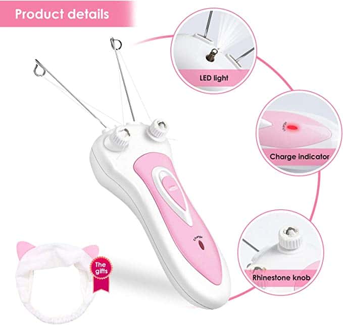 Electric Cordless Threading Easy-to-Use Hair Remover for Lips, Cheeks, Arms, Legs