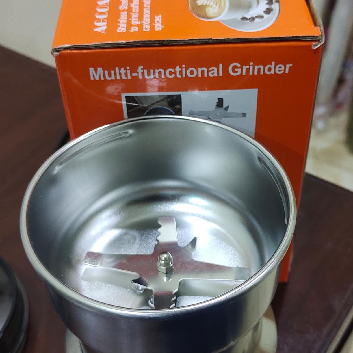 Mini Nima Electric Grinder - 4-Blade Stainless Steel Precision for Nuts, Beans, Spices, Masala, and Coffee