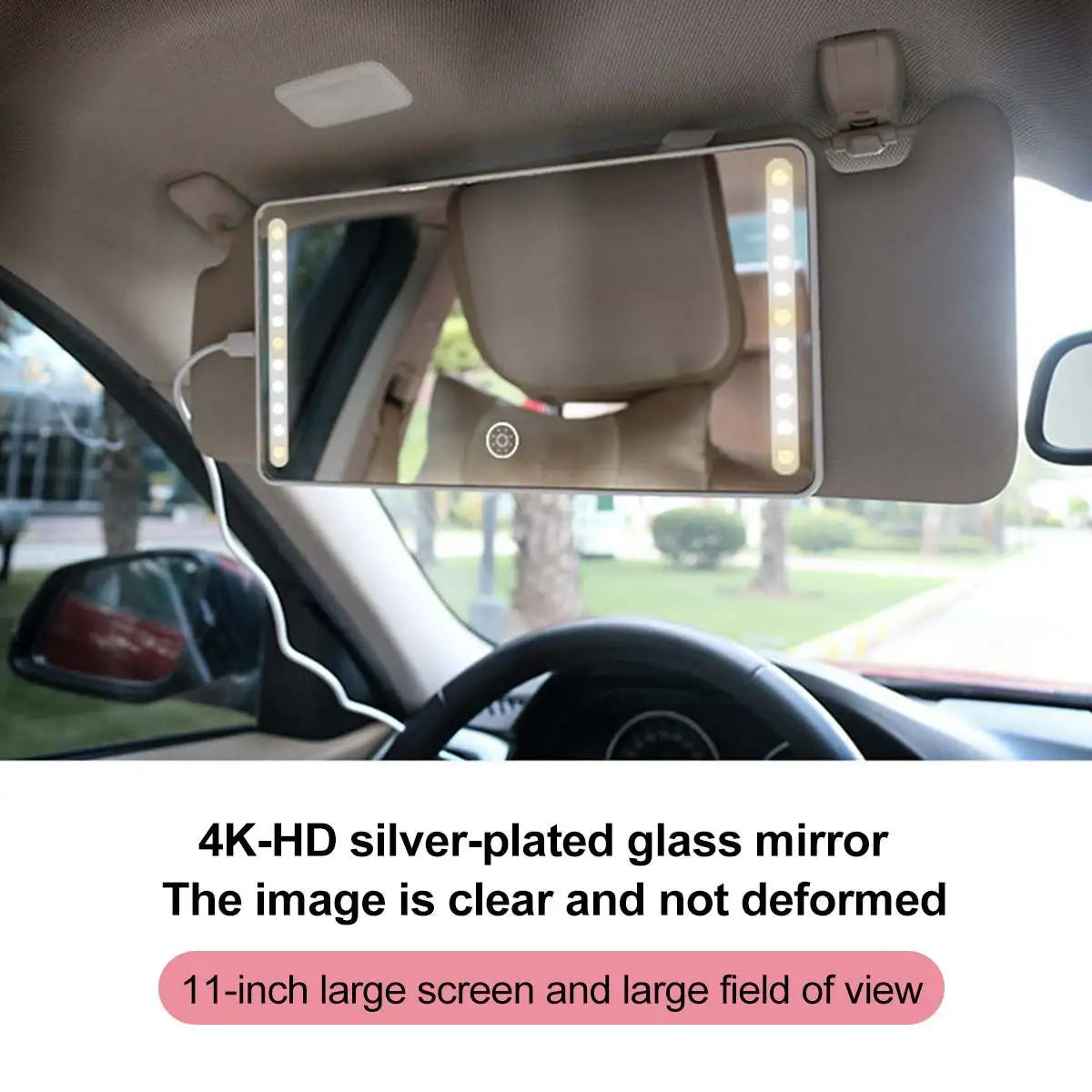 Adjustable Car Makeup LED Mirror Sun Visor Fill Light Mirror Car Supply Durable Car Cosmetic Mirror Car Accessories