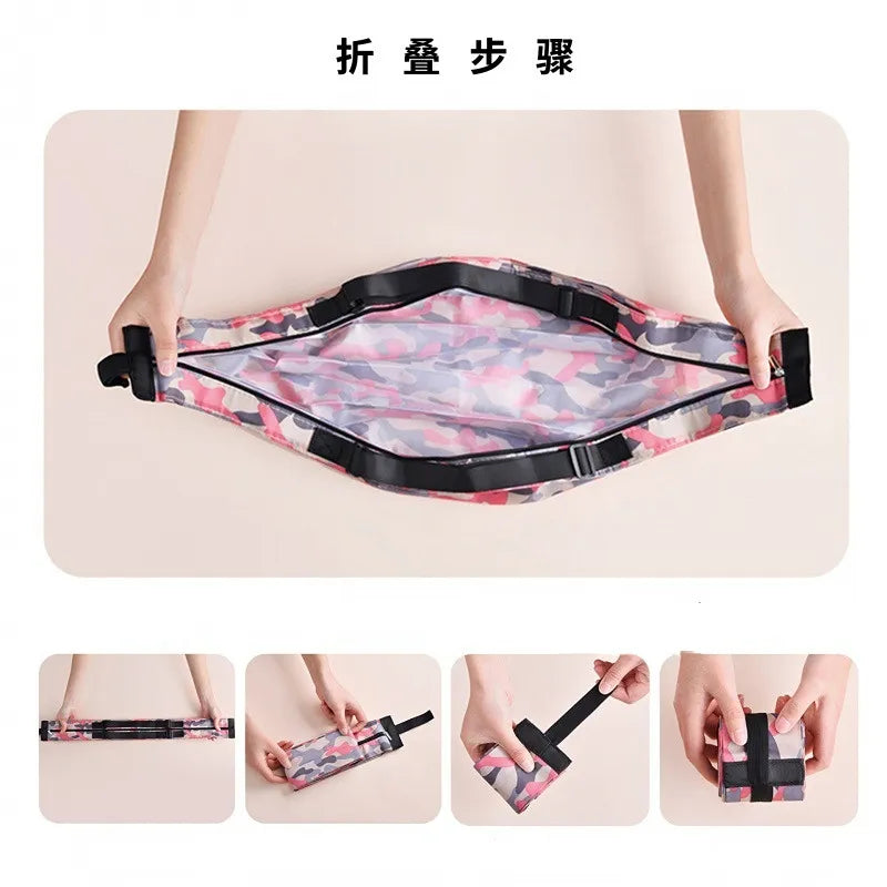 Big Folding Shopping Bag Eco-Friendly Reusable Portable One Shoulder Handbag For Travel Grocery Pocket Bags Fashion
