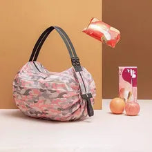 Big Folding Shopping Bag Eco-Friendly Reusable Portable One Shoulder Handbag For Travel Grocery Pocket Bags Fashion