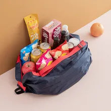 Big Folding Shopping Bag Eco-Friendly Reusable Portable One Shoulder Handbag For Travel Grocery Pocket Bags Fashion