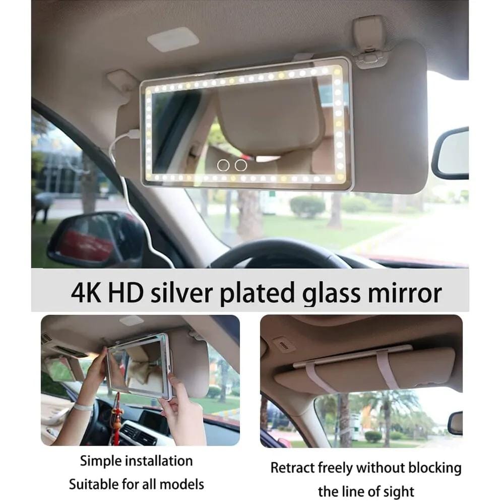 Adjustable Car Makeup LED Mirror Sun Visor Fill Light Mirror Car Supply Durable Car Cosmetic Mirror Car Accessories