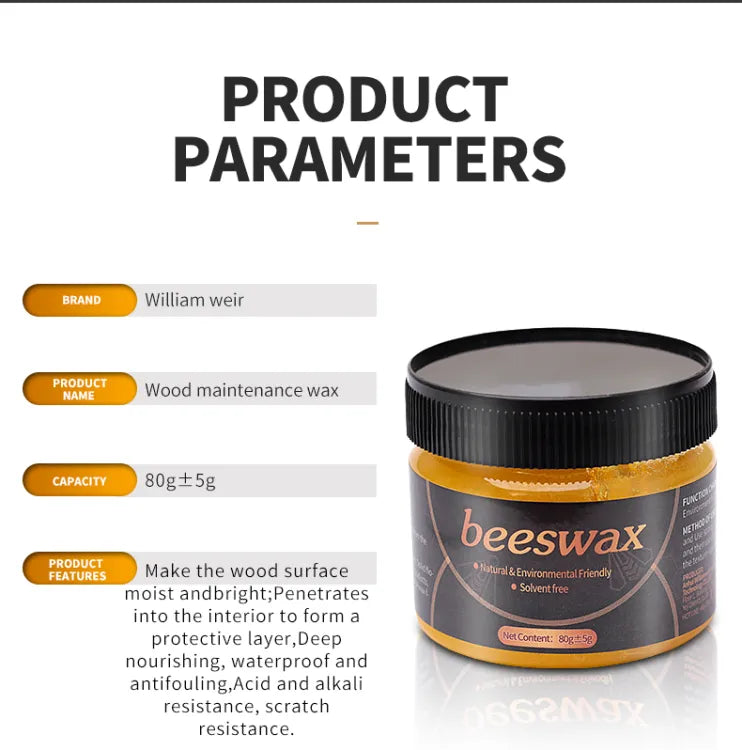 Beeswax Furniture Polish ,Wood Seasoning Beeswax + Invisible Waterproof Agent