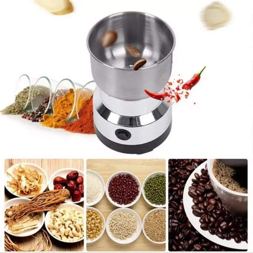 Mini Nima Electric Grinder - 4-Blade Stainless Steel Precision for Nuts, Beans, Spices, Masala, and Coffee