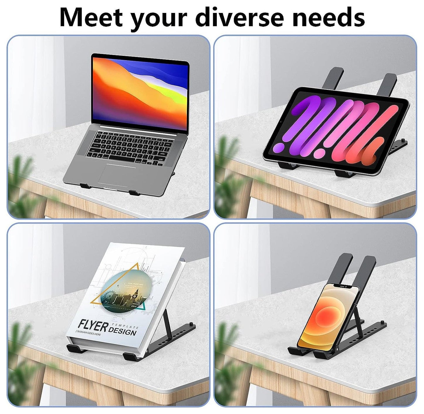 Adjustable Foldable Laptop Stand: Convenient Desk Riser