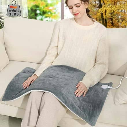 Heating Pad, Electric Weighted Heating Blanket for Back Pain Relief, Heat Therapy 6 Heat Settings, Washable, Auto-Off for Neck Shoulders Arthritis and Cramps Relief