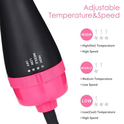 3 IN 1 HAIR DRY, STRAIGHTEN & CURL BRUSH For Women