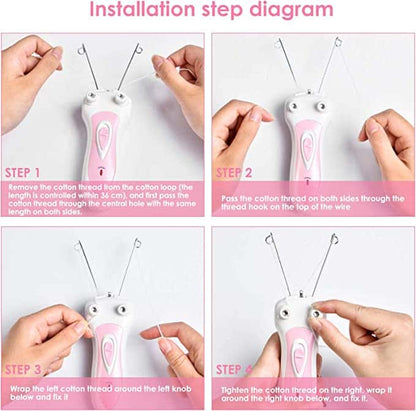 Electric Cordless Threading Easy-to-Use Hair Remover for Lips, Cheeks, Arms, Legs