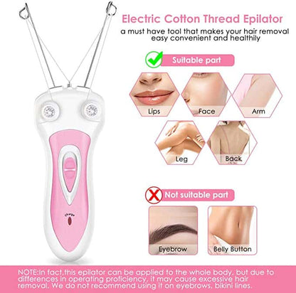 Electric Cordless Threading Easy-to-Use Hair Remover for Lips, Cheeks, Arms, Legs