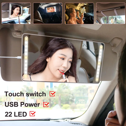Adjustable Car Makeup LED Mirror Sun Visor Fill Light Mirror Car Supply Durable Car Cosmetic Mirror Car Accessories