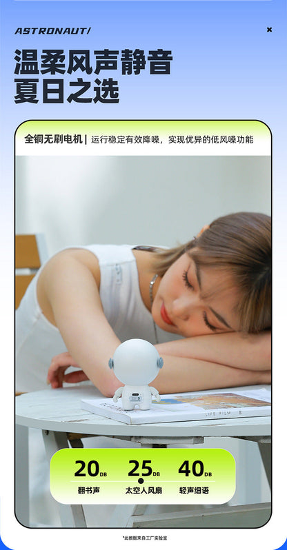 Mini Handheld Fan Cute Astronaut Cooling Fan Portable USB Rechargeable Safety Fans Without Vane Kids Student Fan