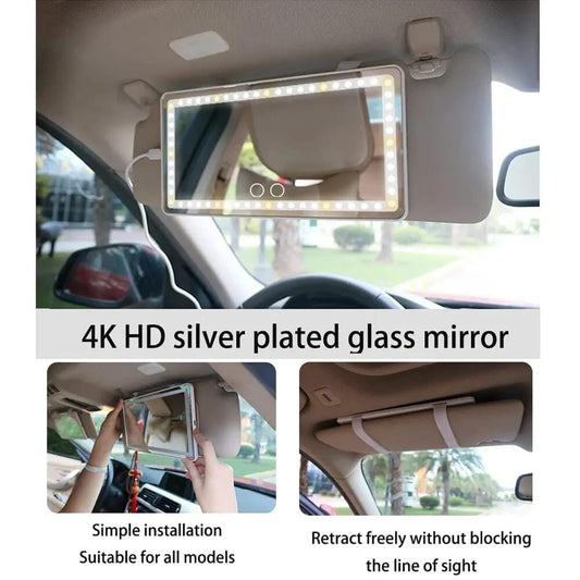Adjustable Car Makeup LED Mirror Sun Visor Fill Light Mirror Car Supply Durable Car Cosmetic Mirror Car Accessories