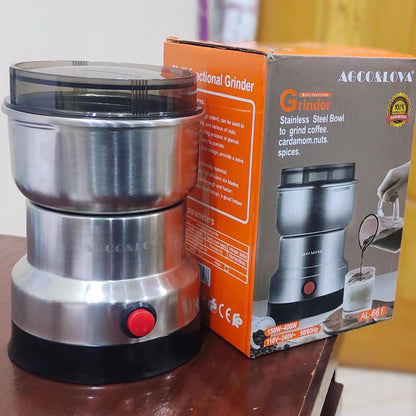 Mini Nima Electric Grinder - 4-Blade Stainless Steel Precision for Nuts, Beans, Spices, Masala, and Coffee